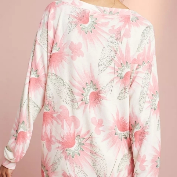 Anthropologie Floreat Floral Brushed Fleece Sweatshirt S - Picture 3 of 8